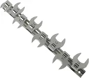 Okiyakusama 8Pcs 3/8" Drive Nut Crowfoot Wrench Set Automotive Repair Work Hand Tool with Clip on Organizer Crow Foot Open Spanner