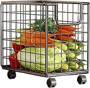 Kitchen Rolling Cart – 360 Degree Rotating Storage Organizer, Rustproof Rolling Utility Cart | Large Capacity Stand for Fruit Vegetable Bar Pantry Laundry Kitchen Table Supplies Home Storage