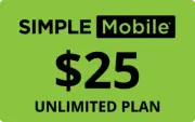 Simple Mobile $25/Month Refill Pin,Unlimited Talk, Text, &3 GB of Data!
