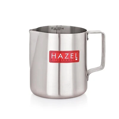 Stainless Steel Tea Coffee Milk Frothing Pitcher Serving Pot with Handle 600 ml