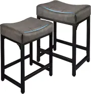 Counter Height Bar Stools Set of 2, 24 Inch Stools for Kitchen Counter with Thic