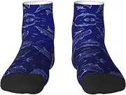 [JBYJBX] Manta Ray And Fish Print Adult Socks Womens Mens Workout Thermal Cozy All-Season Gift Holiday Articles Use