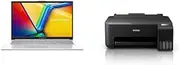 [ASUS] Vivobook Go 15 Laptop, 15.6-inch, 256GB SSD/8GB RAM, Intel Pentium Peacock Blue N6000 (2022) and Epson EcoTank ET-1810 Wireless Single-Function Printer, Black, C11CJ71501