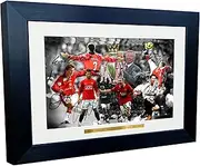 Kitbags & Lockers 12x8 A4 Signed THE ALEX FERGUSON YEARS Celebration -Cantona-Ronaldo-Beckham-Giggs-Rooney-Scholes Autographed Manchester United Photo Frame Photograph Picture Gift
