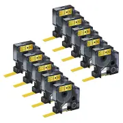 10PK Black on Glod 12mm D1 45023 Label Tape For DYMO LabelManager PnP 300 155