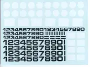 Decal sheet with Black Numbers 1/64 scale water AFX Tyco Lifelike Autoworld