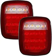 Universal Car Tail Light Brake Reverse Light for Jeep for Wrangler YJ TJ CJ (NOT FIT for JK JL Models) (Color : with Turn Signal 1)