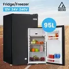 GECKO 95L Portable Upright Fridge and Freezer 12V/24V/240V Camping Caravans Bar