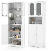 Costway Bathroom Floor Storage Cabinet Large Storage High Cabinet Freestanding Bathroom Cabinet