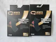 Set Of 2 ~ C4 Sports Fitness Copper Ankle Compression Sleeve Flexible 2 Pack Lrg