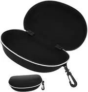 [Abaodam] Zipper Hard Shell Travel Glasses Case Portable Eyeglasses Holder for Sports Outdoor Activities Durable PU Protection Elegant Minimalist Design for Men Women