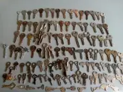 GERMANY Antique Lot of 130-Skeleton,Furniture,Barrel,Cabinet And Old Lock Keys-