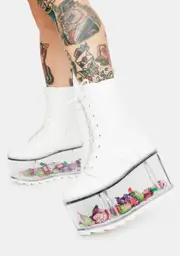 [Y.R.U.] Qloud Ultra White Platform Boots