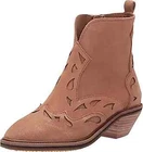 Kelsi Dagger Cliff Mocha Brown Suede Pointed Toe Block Heel Western Ankle Bootie