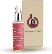 Caring Compounds Anti Aging Under Eye Serum 30 ml Organic Certified 100% Vegan with Vitamin C & E, Reduce Dark Circles & Melanin Spots, Suitable For All Skin Types