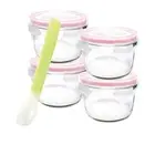 Glasslock Round Baby Food Container 5pc Set With Spoon 165ml Transparent