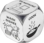 UNICRAFTALE 1Set Housework Activity Dice Stainless Steel Activity Decision Dice Gifts 6 Sides Activity Dicision with Gifts Box for Valentines Wedding Birthday Christmas Day Gifts
