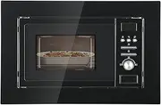 SMETA Integrated Built In Microwave Oven with 20L Capacity, Large LED Display, Frame Included with Auto Defrost, Glass Turntable and 8 Auto Programs high temperature - In Stainless Steel