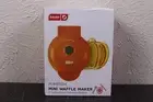 Dash Pumpkin Mini Waffle Maker Orange 4" Cooking Surface Nonstick NEW