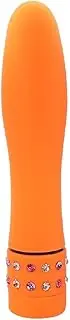 Bullet Vibrator Discreet Vibrating Massager Sex Toy For Women Couples Diamond Multispeed Orange