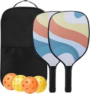 Pickleball Paddles Set of 2, Included 2 Lightweight Rackets, 4 Balls,1 Carrying Bag -Raquette for Adults O 1
