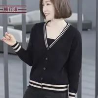 在飛比找ETMall東森購物網優惠-外套女中年媽媽毛衣V領針織衫