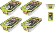20X Small Foil Food Container Tray and Lid Roasting BBQ Takeaway Oven Trays Lids