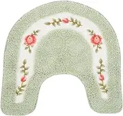 FRCOLOR U-Shaped Absorbent Toilet Non-slip Mat Chenille Bathroom Rugs Washable Bath Mat