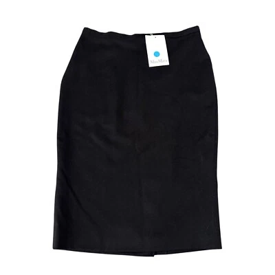 Max Mara Pencil Skirt 100% Camel Hair Black Women’s Size 10 US NWT Classic