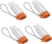 HOWJIM Light-ning to USB C Adapter, Pack of 4, PD27W/66W/QC100W Fast Charging Data Transfer, Adapter Light-ning to USB C for i-Phone15 16/i-Pad/M-acBook/G-alaxy/X-Peria Not for Headphones/OTG Silver