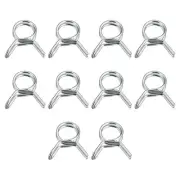 Double Wire Spring Hose Clamp, 50pcs 65Mn Steel 6mm Spring Clips, Silver Tone