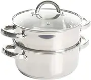 [Oster] Hali Steamer Set with Lid for Stovetop Use, Stainless Steel