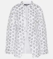 [Jacquemus] Jacquemus Lavoir sequinned cotton-blend shirt UK 4 white