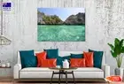 Cliffs on CocksComb Island at Myanmar Beach Stretched Canvas 90x60cm Print
