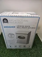 ARCHITECTURAL MAILBOXES Designer Galvanized Locking Wall Mount White Mailbox