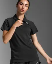 Aspire Polo, 2XU, S, Black/White, Female
