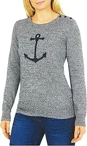 [NAUTICA] Women's Anchor Intarsia Pullover Sweater