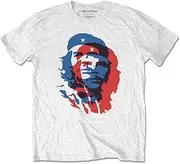 [CH� GUEVARA] Che Guevara T Shirt Blue And Red Portrait Cuban Revolution Official Mens White