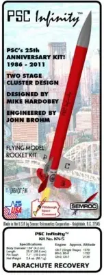 Flying Model Rocket Kit - Vintage OOP Semroc 'PSC Infinity' Two Stage Cluster