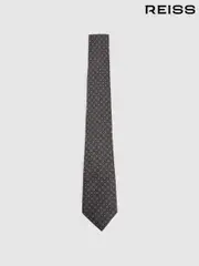 Reiss Charcoal Pelosa Silk Blend Foulard Floral Tie (E53465) | $120
