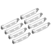 50Pcs Safety Bar Pins 35mm Brooch Clasp Pin Backs for ID Badges, Silver Tone