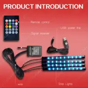 4PCS 36 LED Car Interior USB Atmosphere Lights Strip Wireless IR Remote Control (for: Renault)