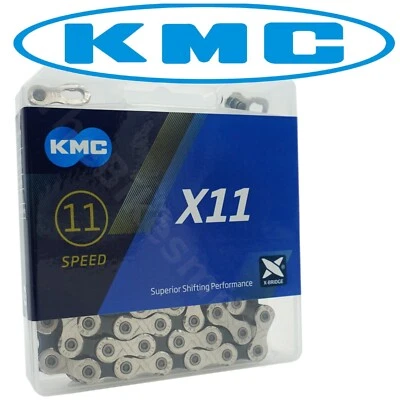 KMC X11 11-Speed Bike Chain Silver/Grey w/ Reusable MissingLink 116 Links