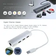 3 Port USB3.0 Hub with 1 Gigabits Ethernet Port Laptops Networking Adapters