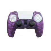 For PS5 Controller Grip Cover Silicone Purple Skulls Design Gaming Accessories