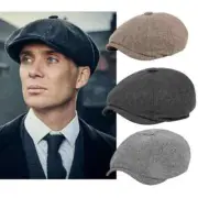 Harris Tweed 8 Panel Newsboy Flat Cap Peaky Blinders Baker Boy Mens - Size Med