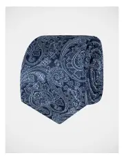 [Blaq] Paisley Poly Tie Navy