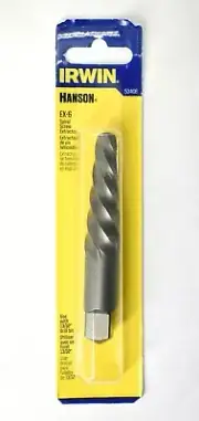 Irwin Hanson 53406 EX-6 Spiral Screw Extractor 13/32" Drill Size New