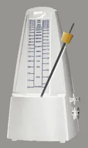 Cherry Metronome with Metal Mechanism & Bell in White Plastic Casing