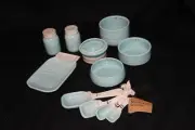 NIB Blue Mason Jar Measuring Cups, spoons Salt and Pepper Shakers & Spoon Rest
